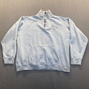 Cuffy's Mens Size XL Sweatshirt 1/4 Zip Blue Retro Sweater‎